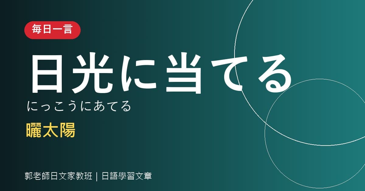 毎日一言 日光に当てる 曬太陽